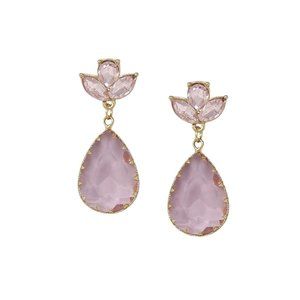 Big Apple Tear Drop Earrings Pink Gold One Size NWT